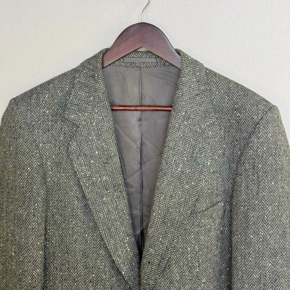Vintage Magee Donegal Tweed Sport Coat 40R Handwoven Ireland Double Vent 1970's - Picture 3 of 14